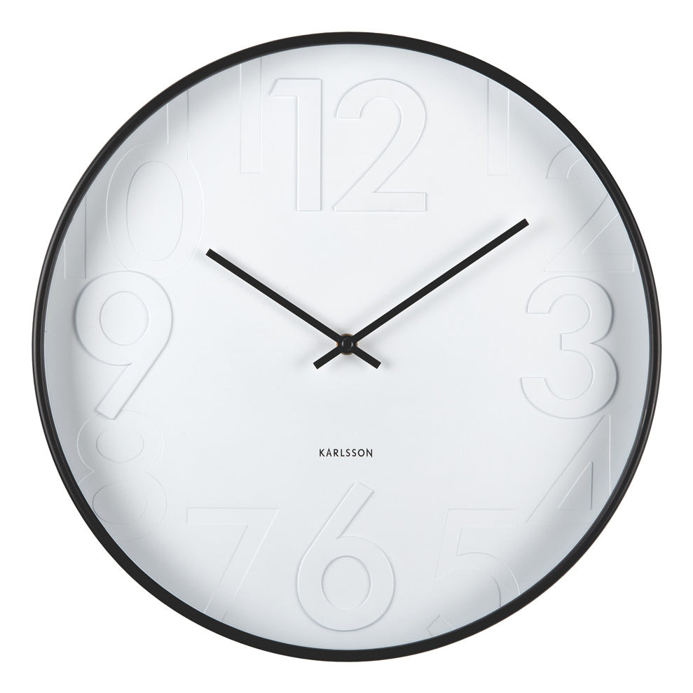 Karlsson Wanduhr Ayuno – Ø 40 cm, schwarz, Kunststoff