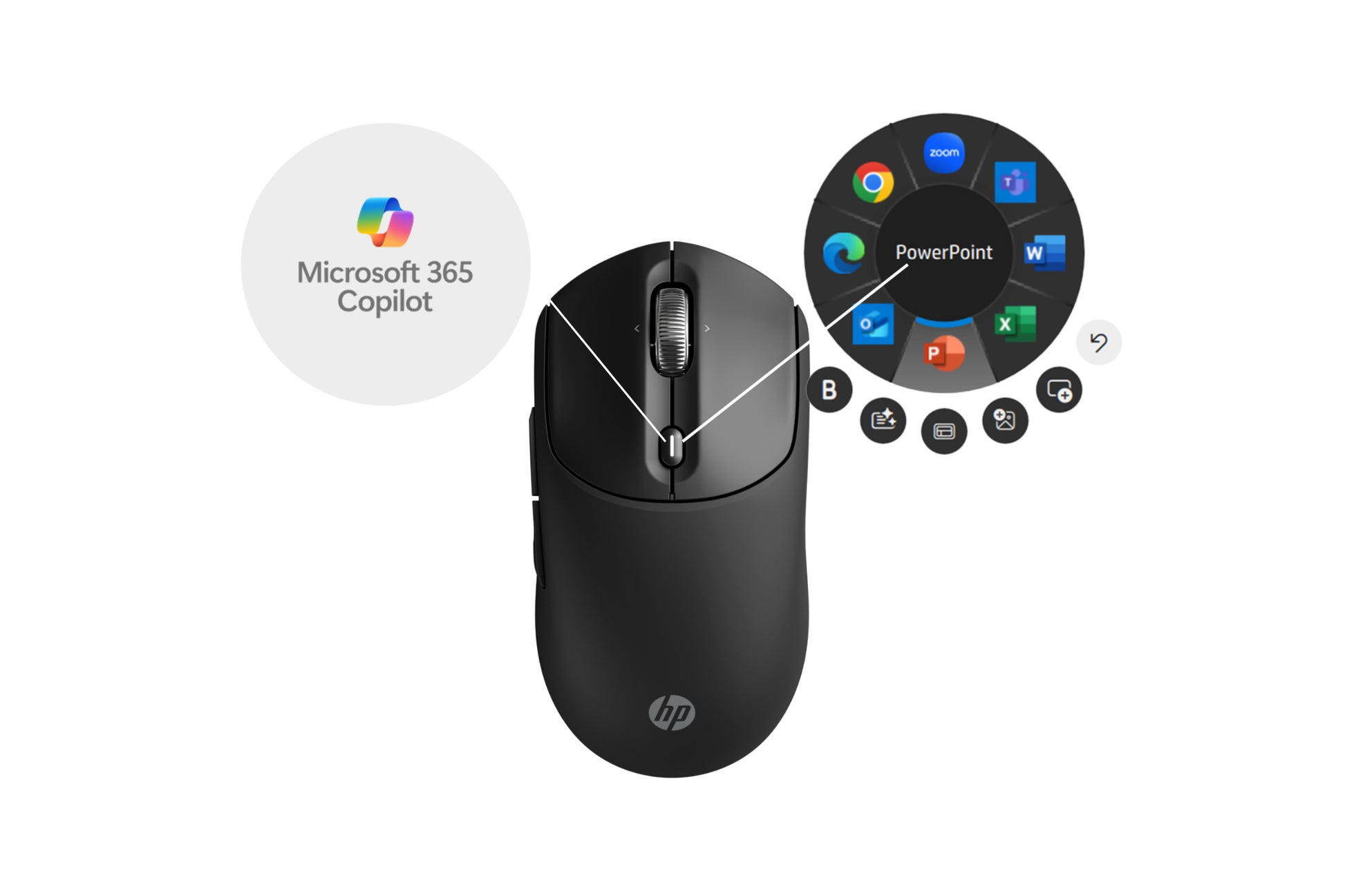 HP 700 Wiederaufladbare Wireless-Maus – Kabellos (Bluetooth/2,4 GHz), 6000 DPI, Beidhändig, Schwarz