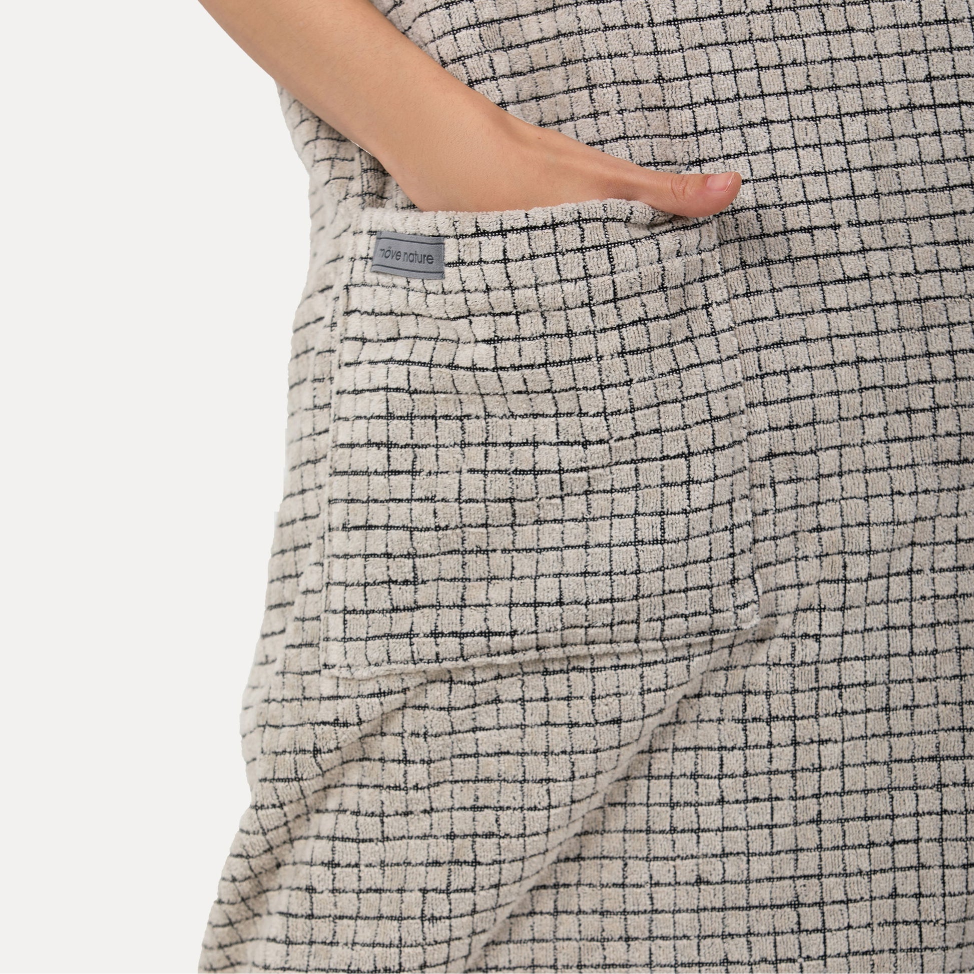 Möve Saunakilt Eden – Länge 85 cm, Grösse 40–48, Schwarz/Natur, Leinen