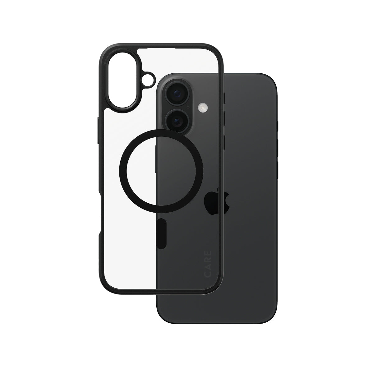 PanzerGlass Backcover – für Apple iPhone 16 Plus – transparent/schwarz – Kunststoff, MagSafe-kompatibel