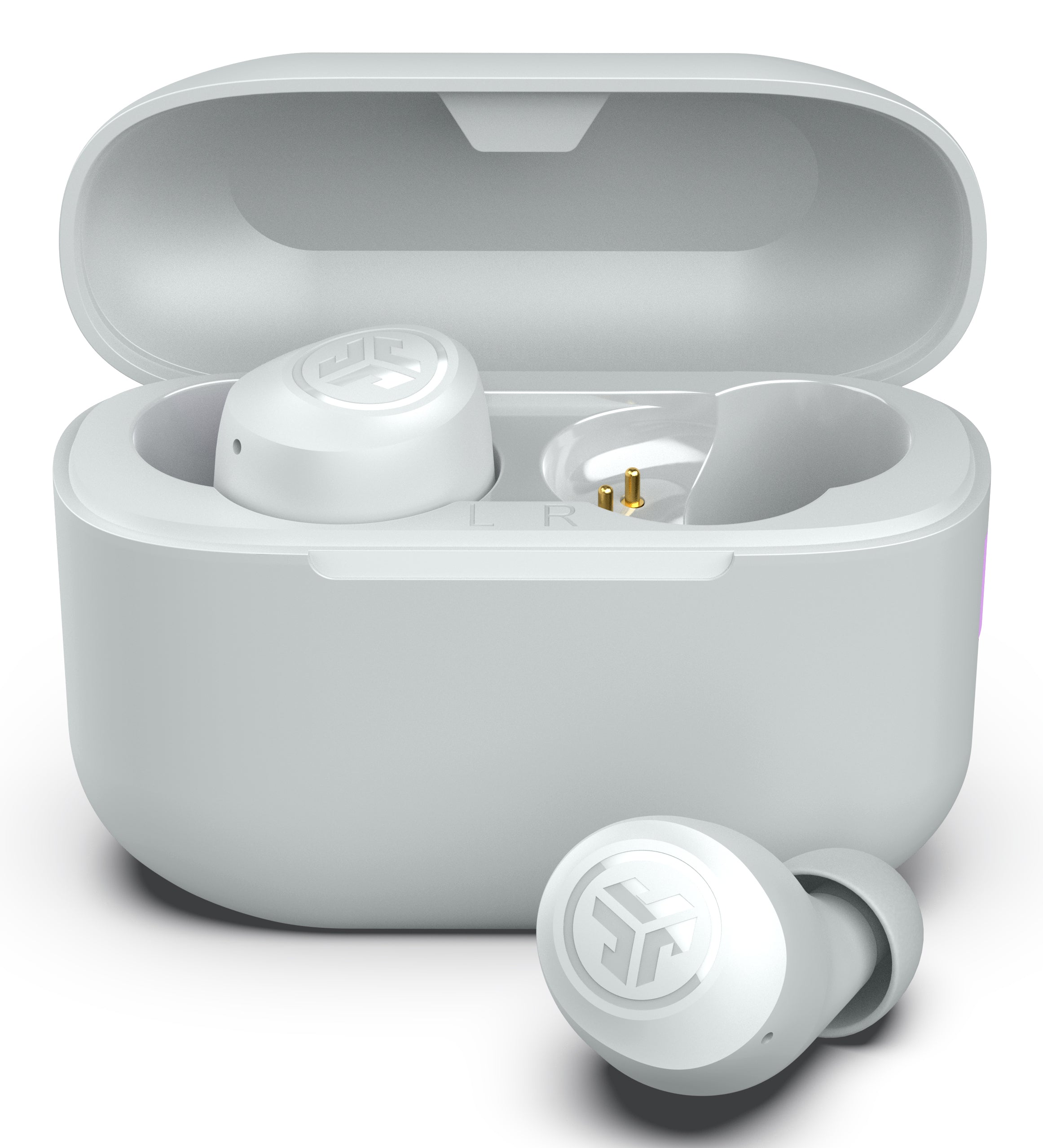 JLab Go Pop+ TWS In-Ear – Stereo, TWS, mit Ladecase, Weiss, BT 5.3
