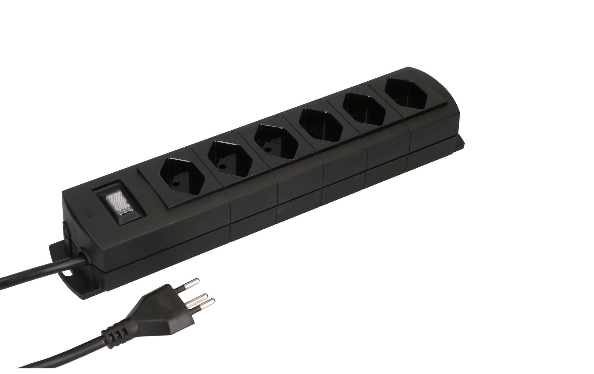 Max Hauri AG Max Hauri Standard Steckdosenleiste, 6×T13, mit Schalter, 3 m, Eingang T12, Magnet – schwarz