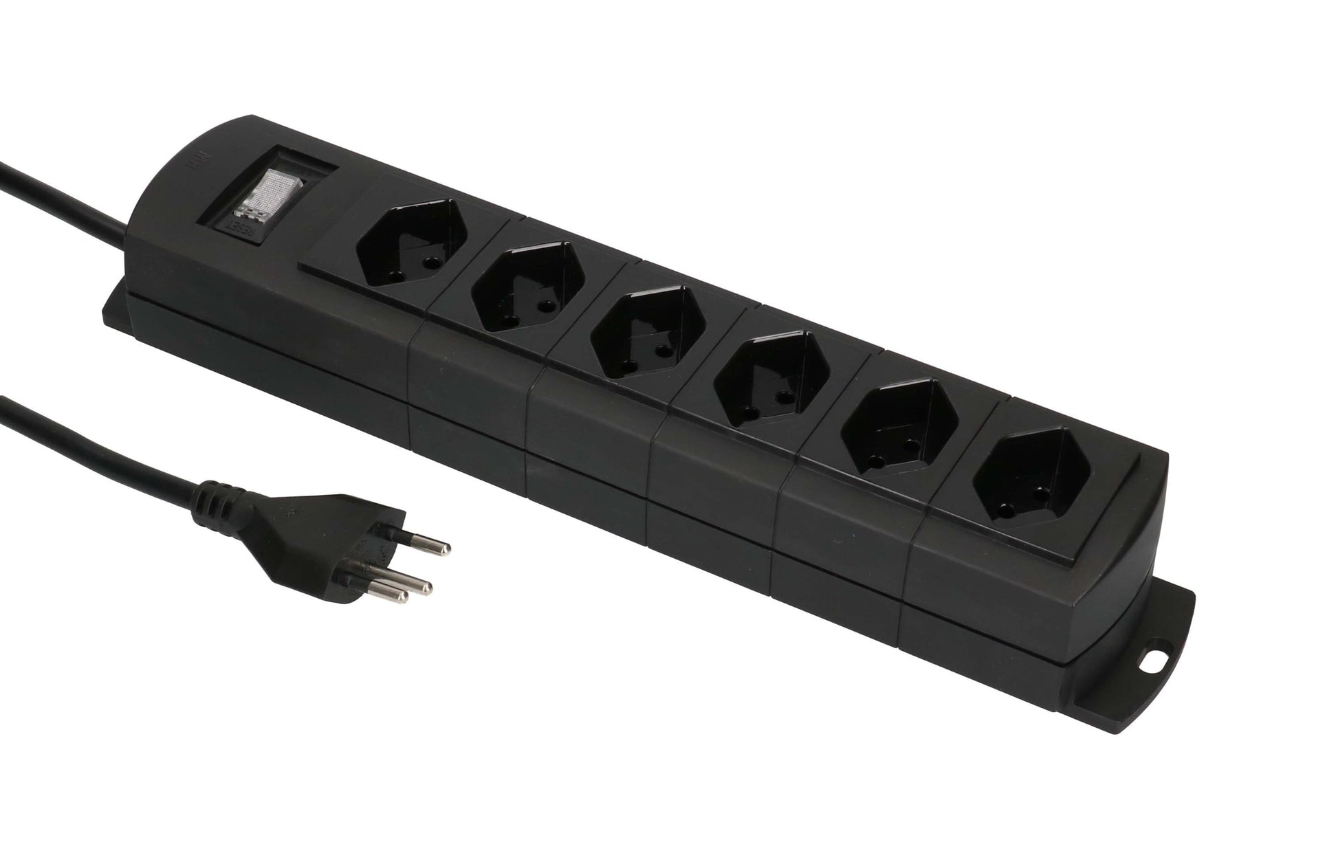 Max Hauri AG Max Hauri Standard Steckdosenleiste, 6×T13, mit Schalter, 3 m, Eingang T12, Magnet – schwarz