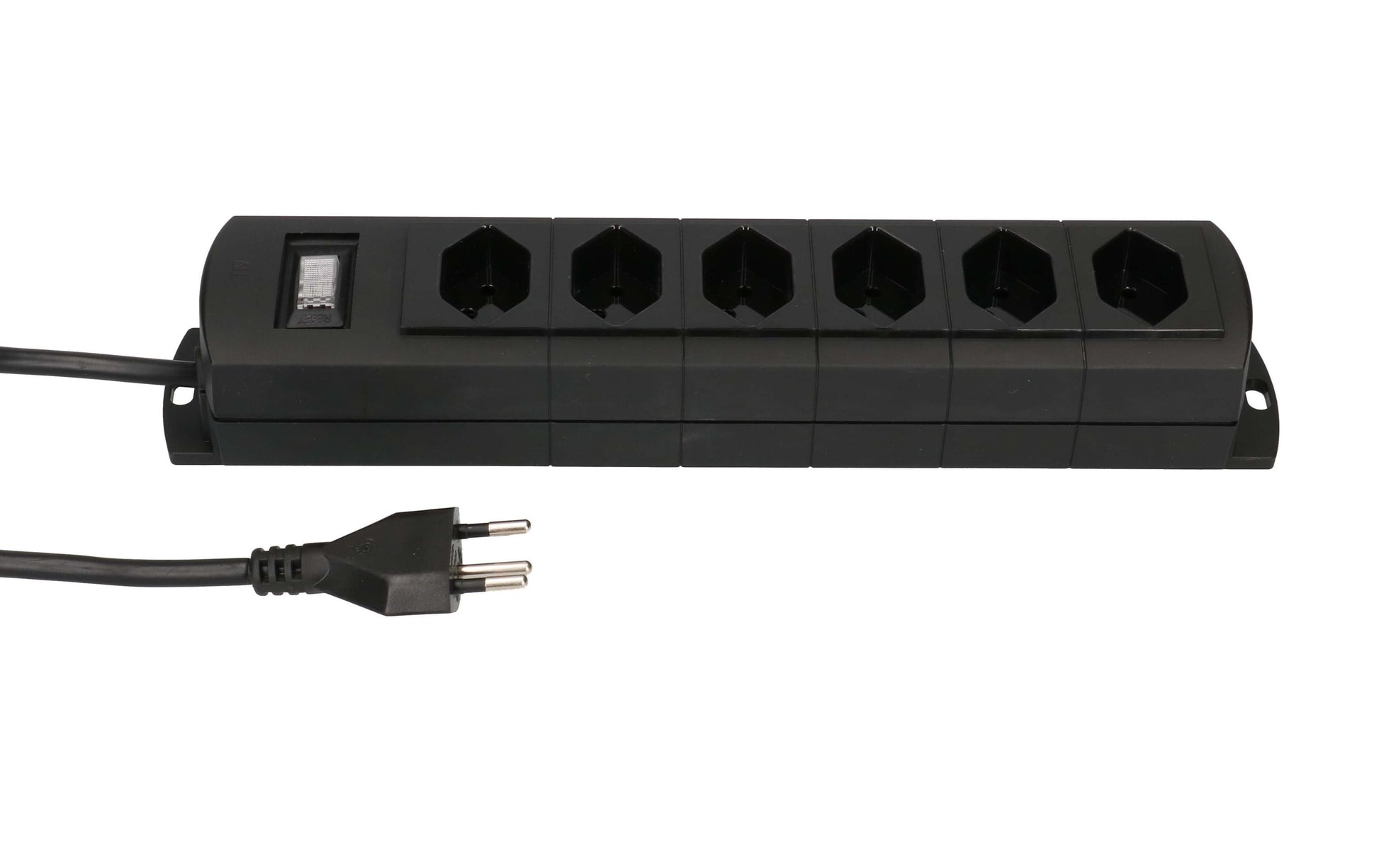 Max Hauri AG Max Hauri Standard Steckdosenleiste, 6×T13, mit Schalter, 3 m, Eingang T12, Magnet – schwarz