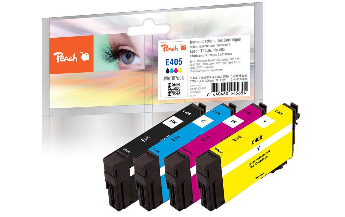 Peach T05G6 Tintenpatronen-Multipack, 4er-Set (Kompatibel) – für Epson WorkForce Pro WF-3800