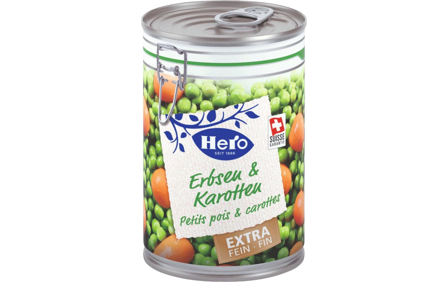 Hero Erbsen/Karotten extra fein – vegan – 420 g