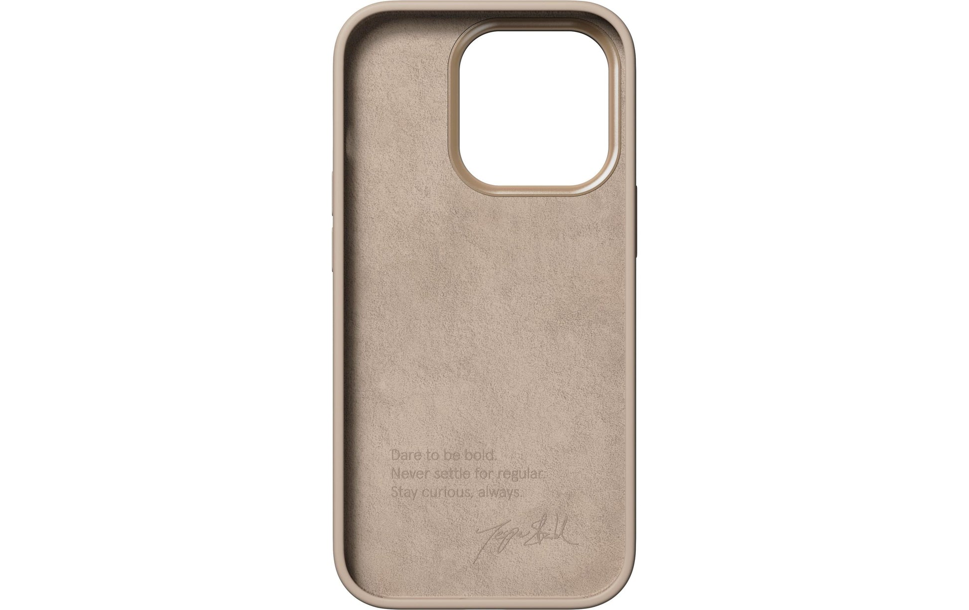Nudient Bold – Backcover – für Apple iPhone 14 Pro, Aluminium+Mikrofaser+Kunststoff, Leinen Beige