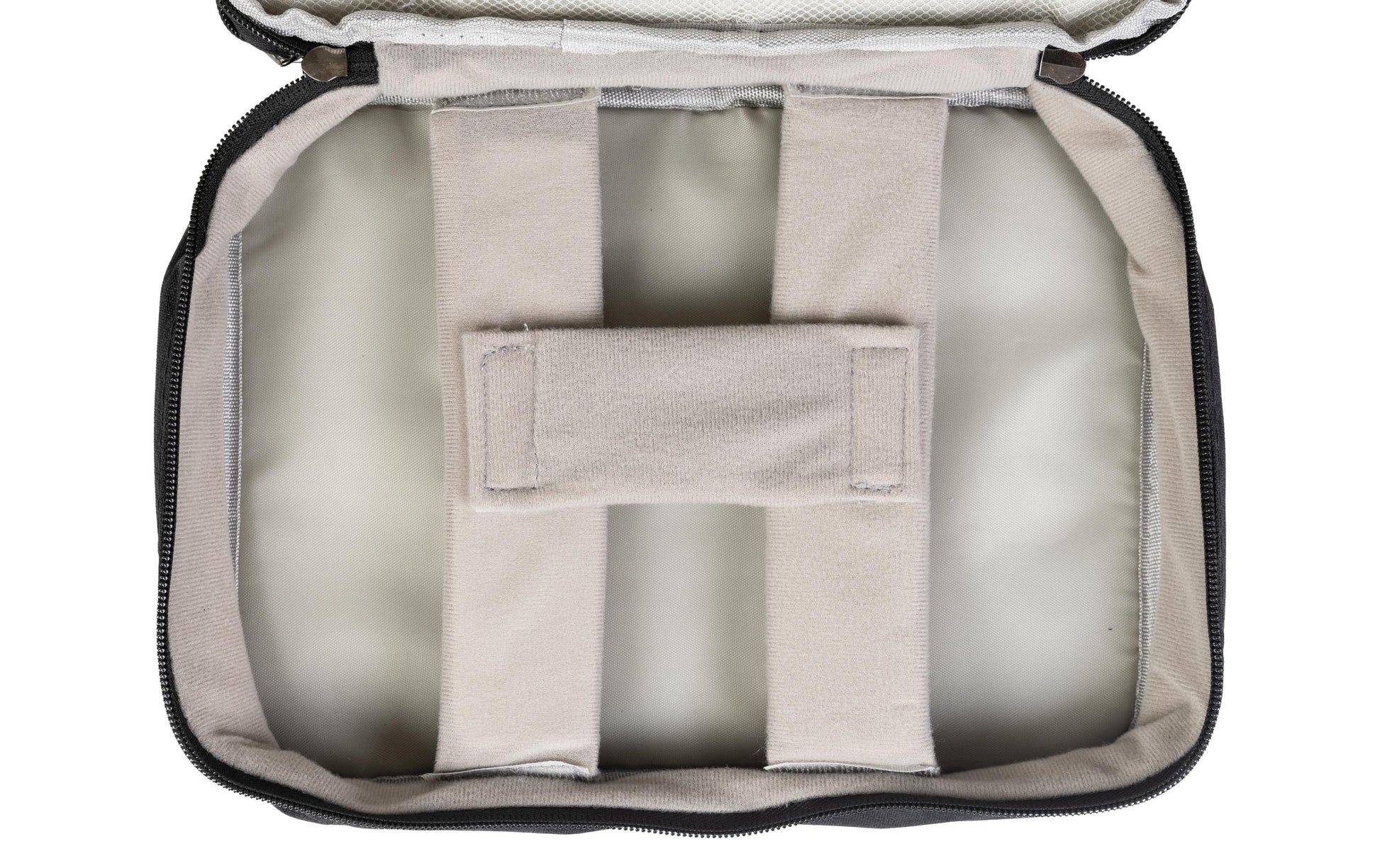 ONIT Reissverschlusstasche – 12 Fächer, Tragegriff, Reissverschluss – 27 × 21 × 9 cm – Schwarz – 300D Polyester