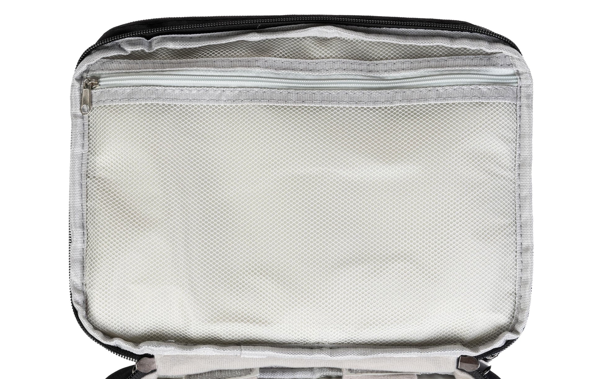 ONIT Reissverschlusstasche – 12 Fächer, Tragegriff, Reissverschluss – 27 × 21 × 9 cm – Schwarz – 300D Polyester