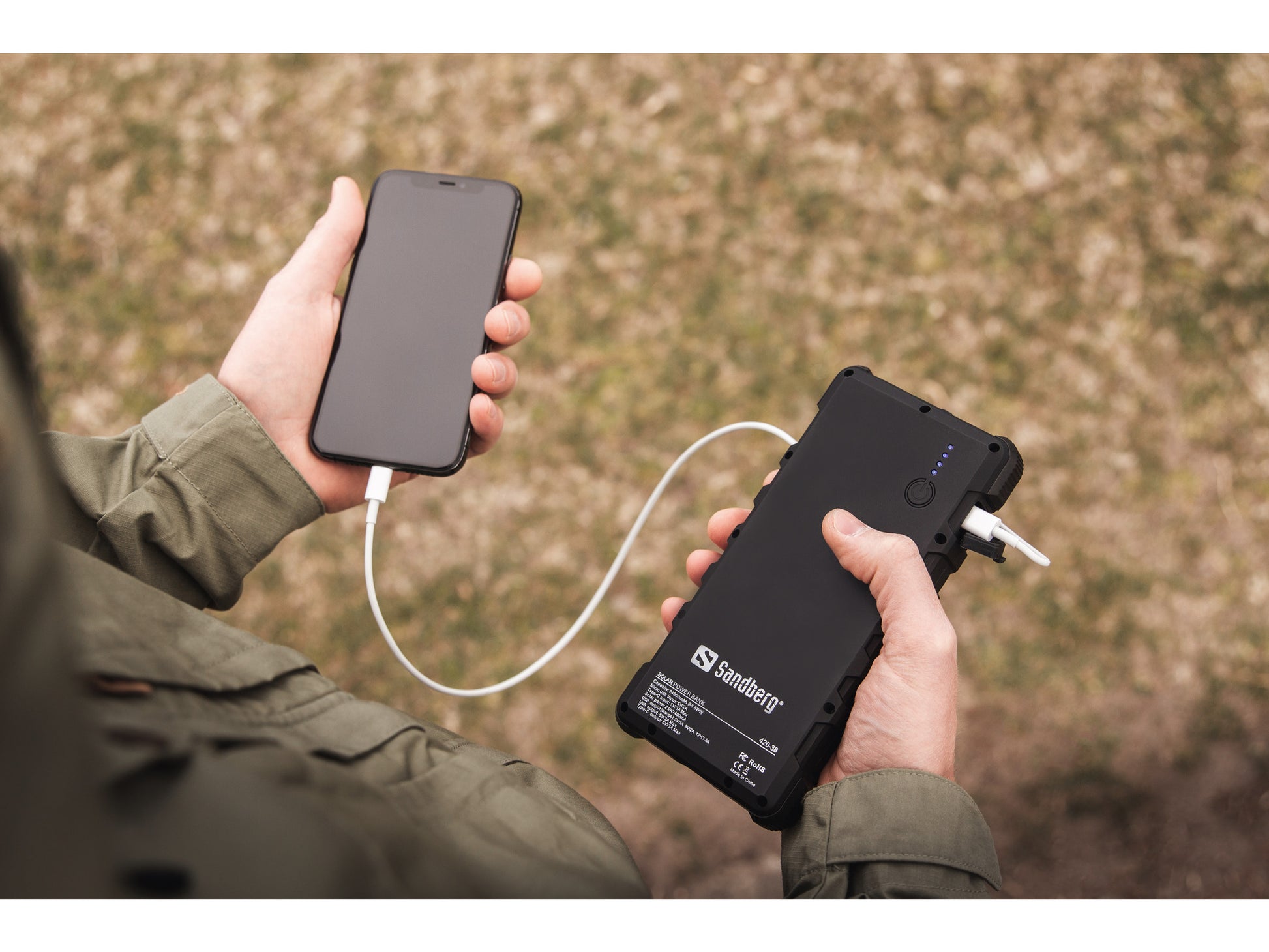 Sandberg Powerbank 24000 mAh, Solar, IP67, für Smartphones, Tablets, Schwarz
