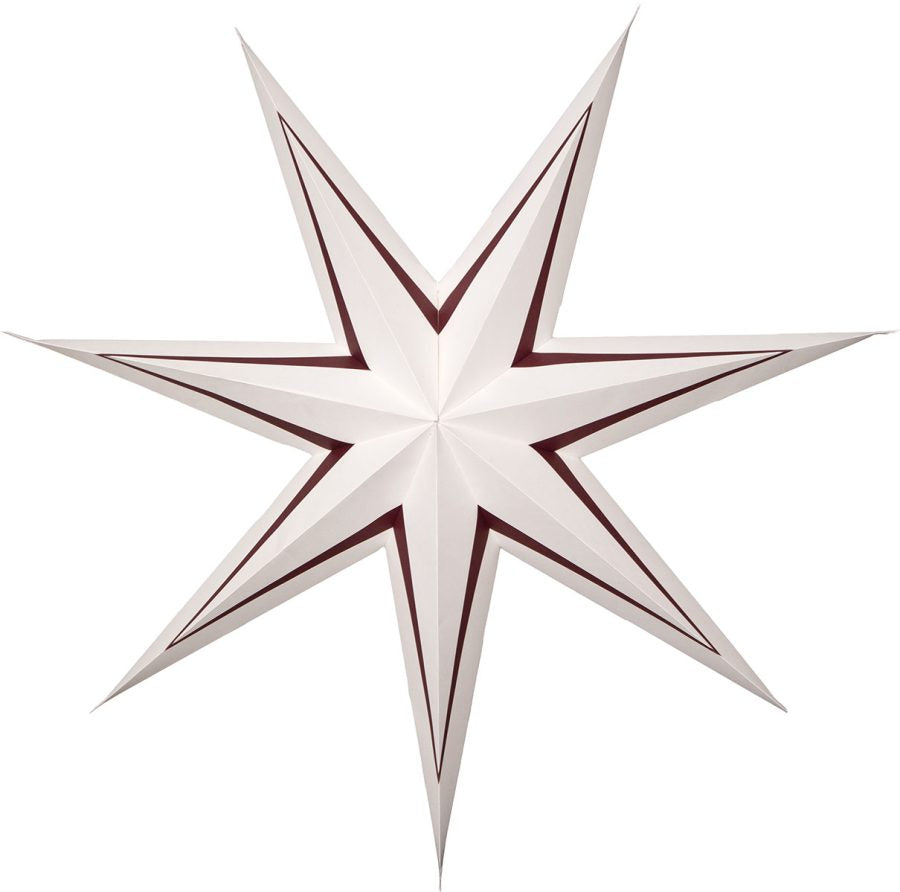Star Trading Dekolicht Paper Star Stripe – 80 × 17 cm, Papier, Stern, Netzbetrieb, Weiss/Rot