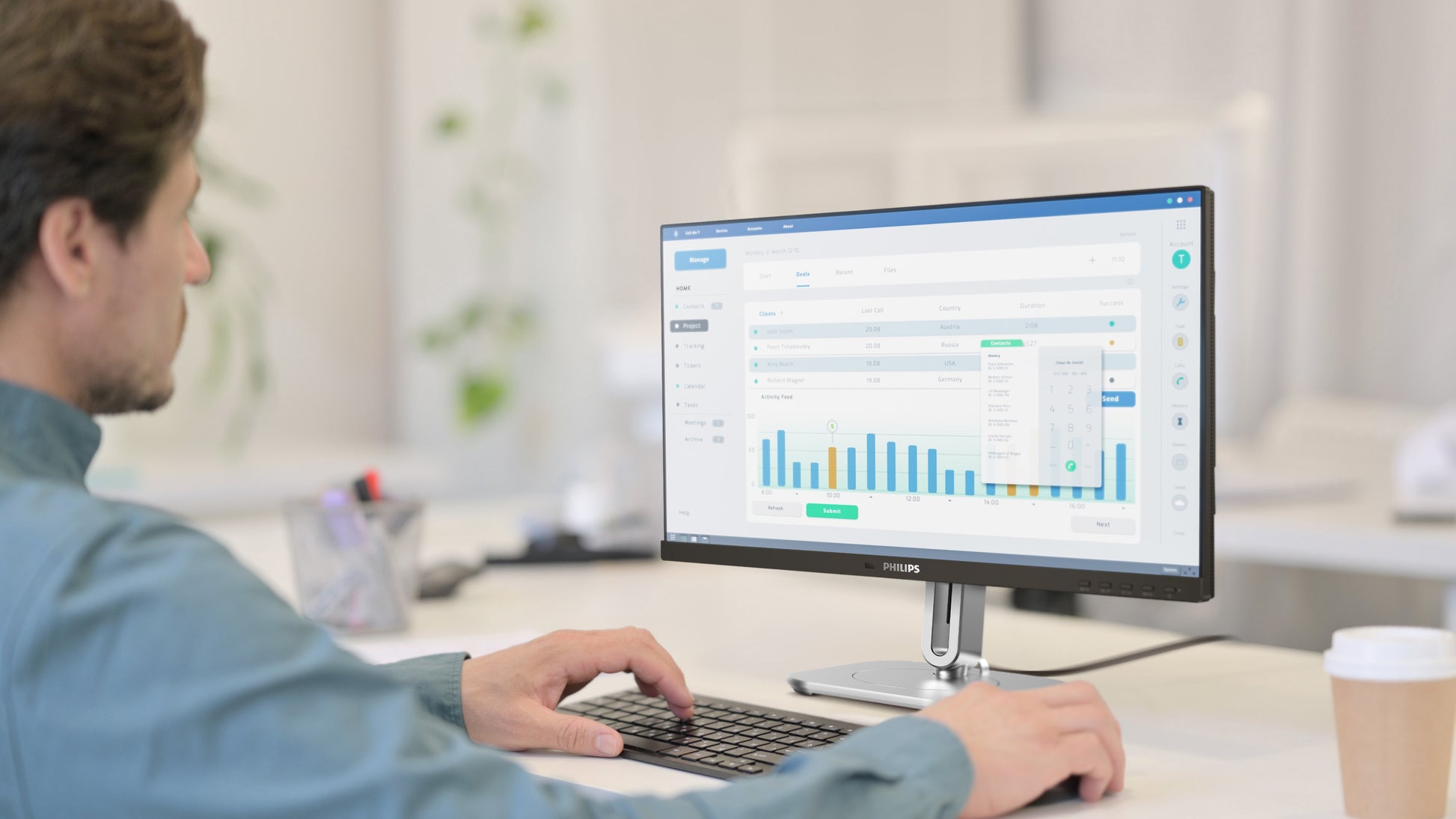 Philips 24B2G5200/00 – Monitor, 23,8" 1920 × 1080 (Full HD), IPS, 100 Hz, 300 cd/m², VESA 100 × 100, Grau
