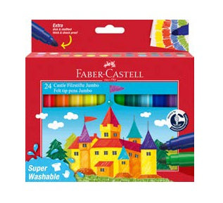 Faber-Castell Jumbo Filzstifte – auswaschbar, 24 Farben