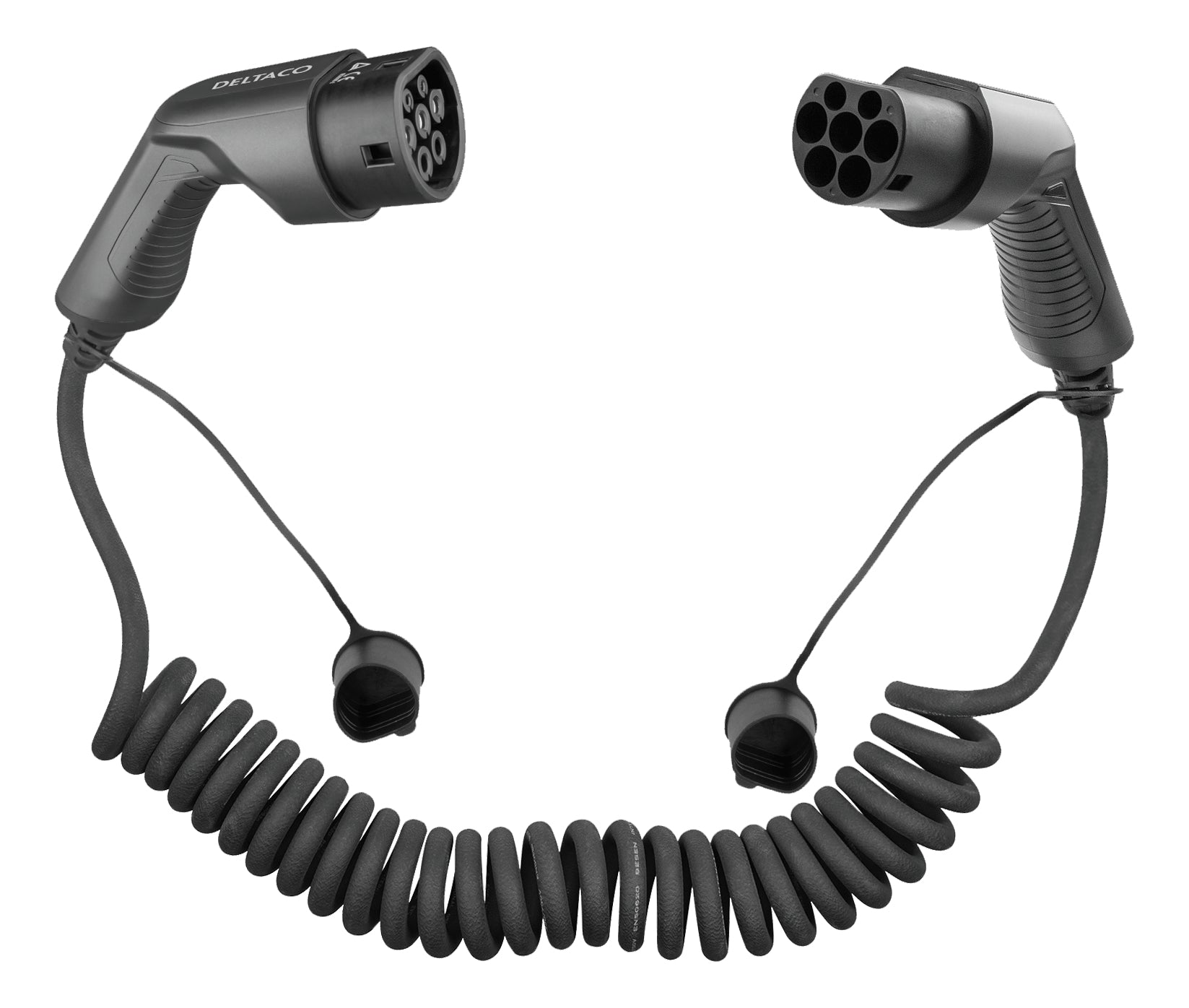 Deltaco e-Charge Verlängerungskabel, Typ 2–Typ 2, 8 m, IP66 – schwarz