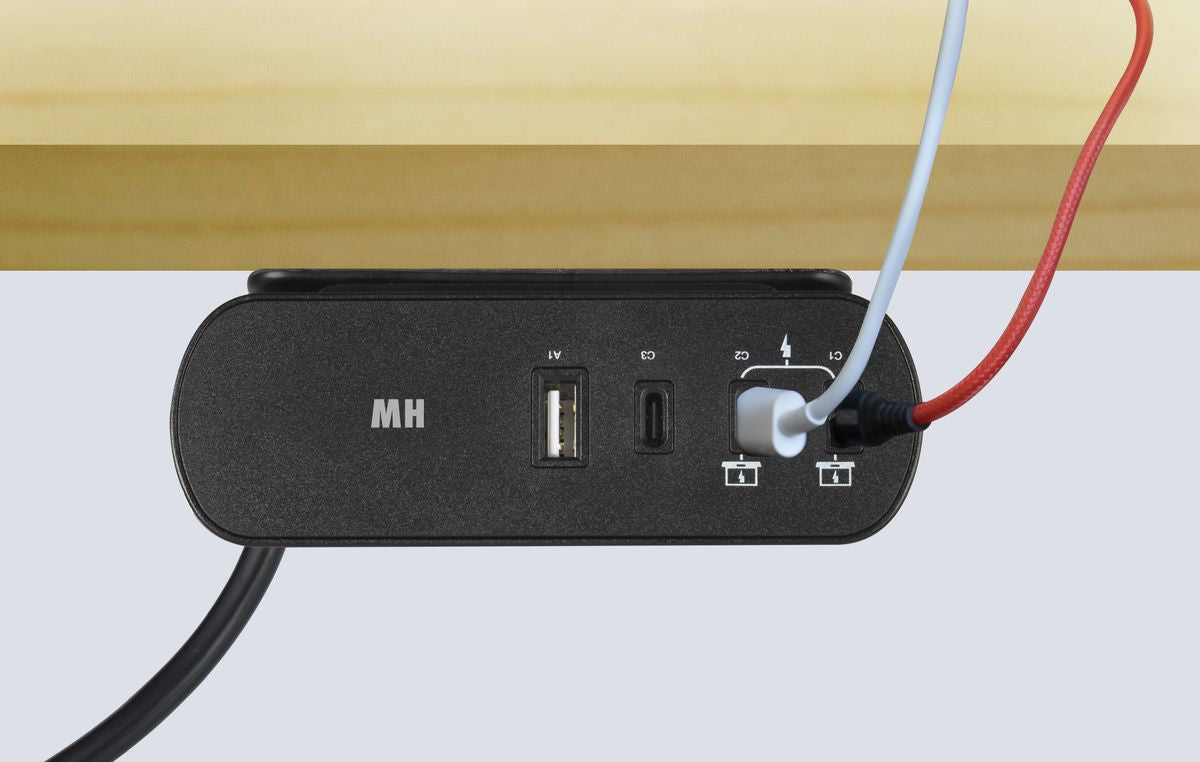 Max Hauri AG Max Hauri PD65W Netzteil – 65 W, 3× USB-C + 1× USB-A, PD, mit 2 m Kabel – für USB-C/USB-A-Geräte