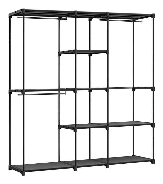 Songmics Garderobenständer – Stahl/Kunststoff, Schwarz, 182 × 43 × 182 cm