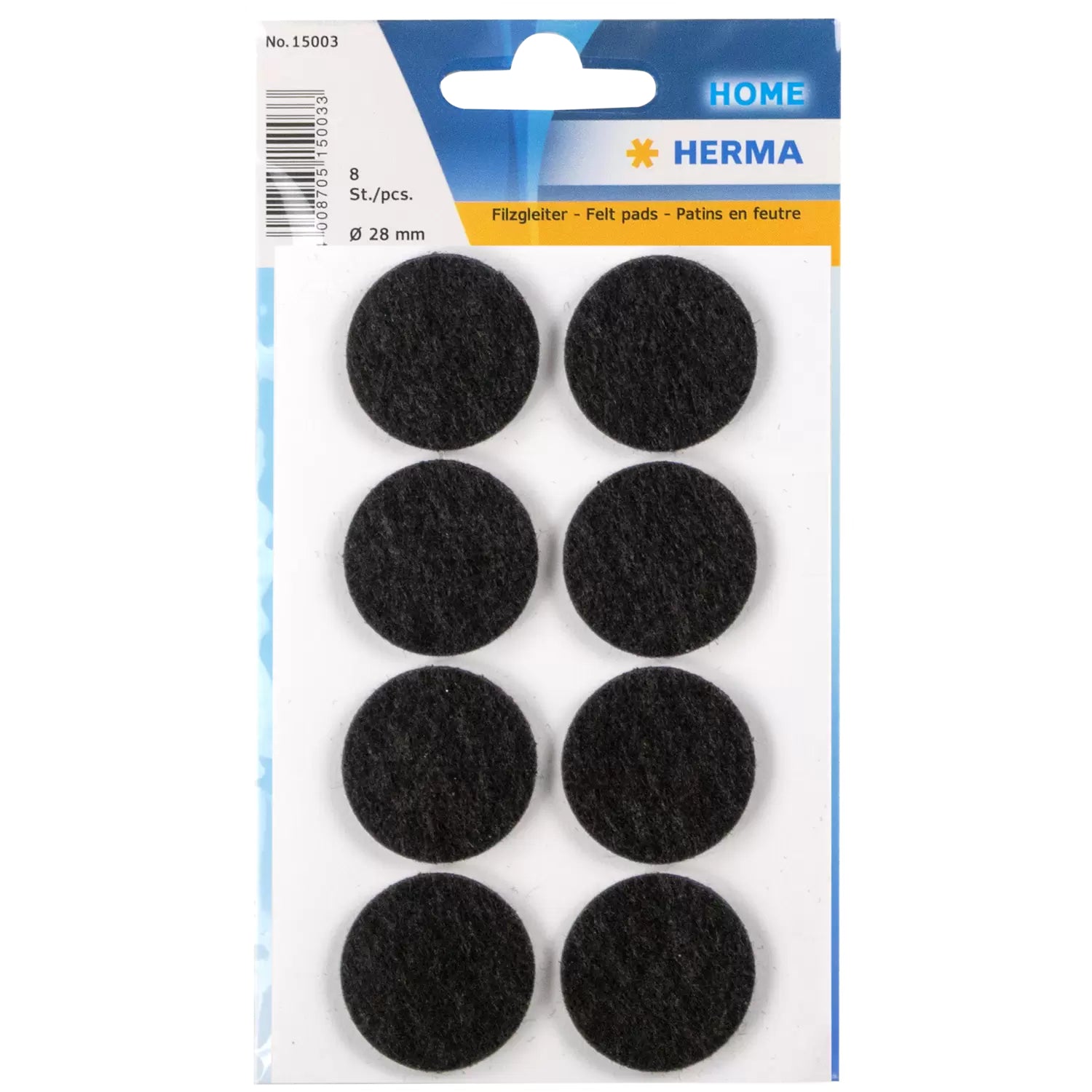 HERMA Filzgleiter, rund – Ø 28 mm – Filz, 8 Stück