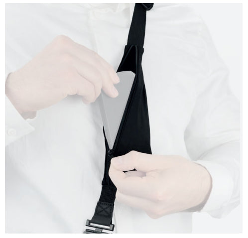 Mobilis Schultergurt – Reissverschluss-Tasche, Sicherheitsfreigabe – für Universal – 121–178 cm – schwarz