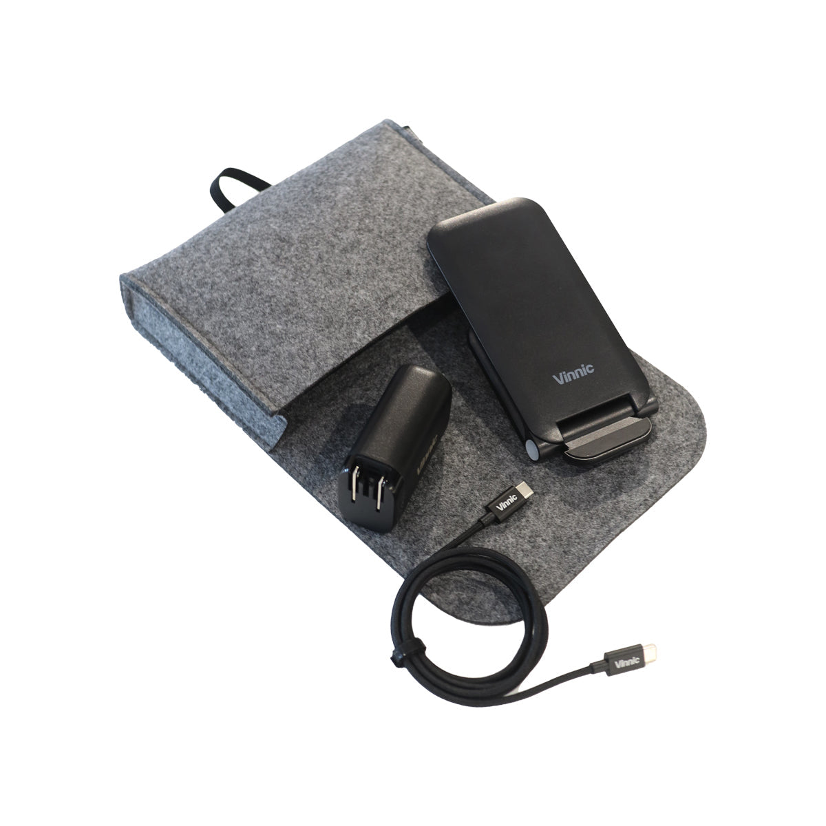 Vinnic Trivor Ladegerät – 65 W, 2× USB-C + 1× USB-A, PD/PPS – für iPhone, AirPods, Apple Watch