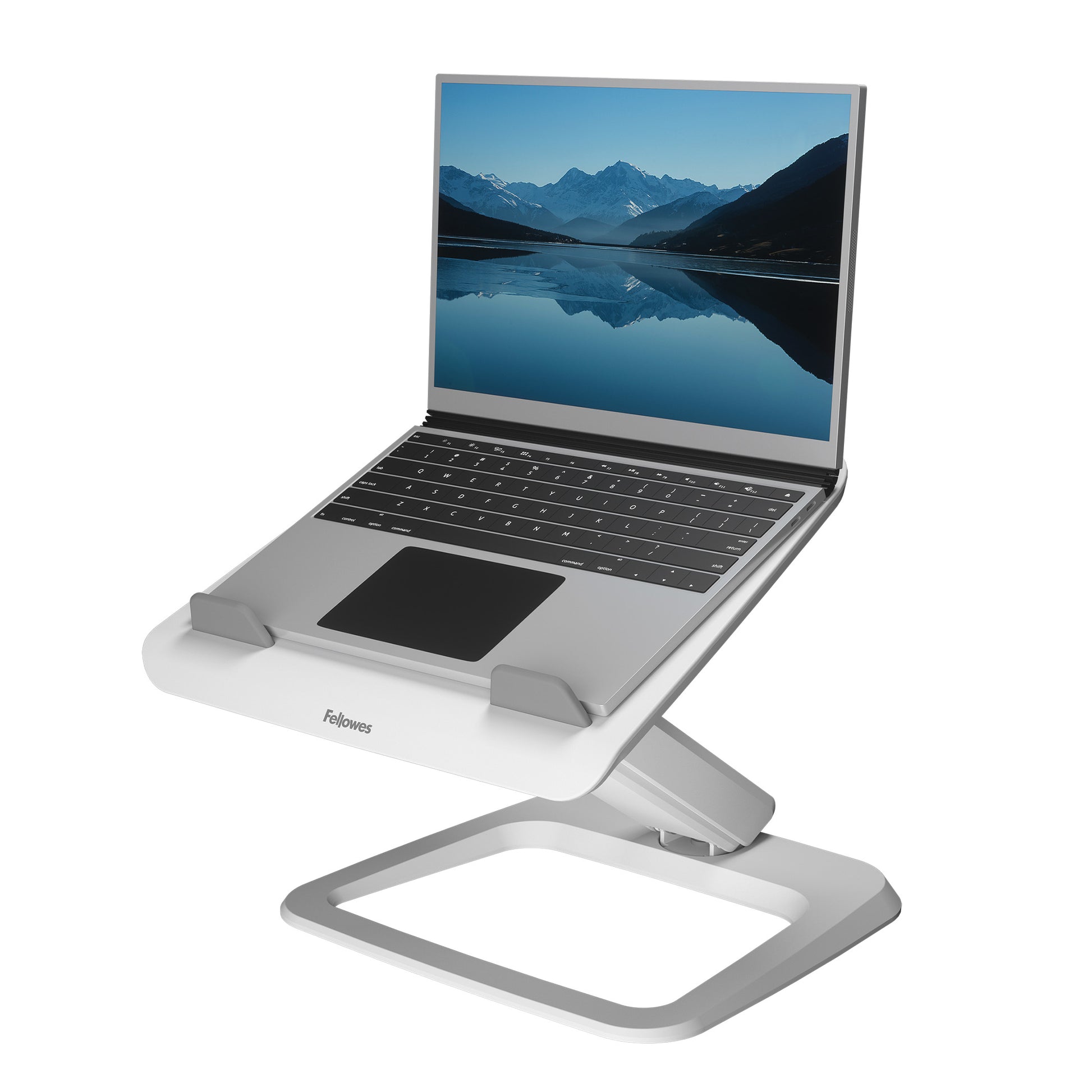 Fellowes Laptop-Ständer – bis 19,0", höhenverstellbar, Kabelmanagement – Weiss