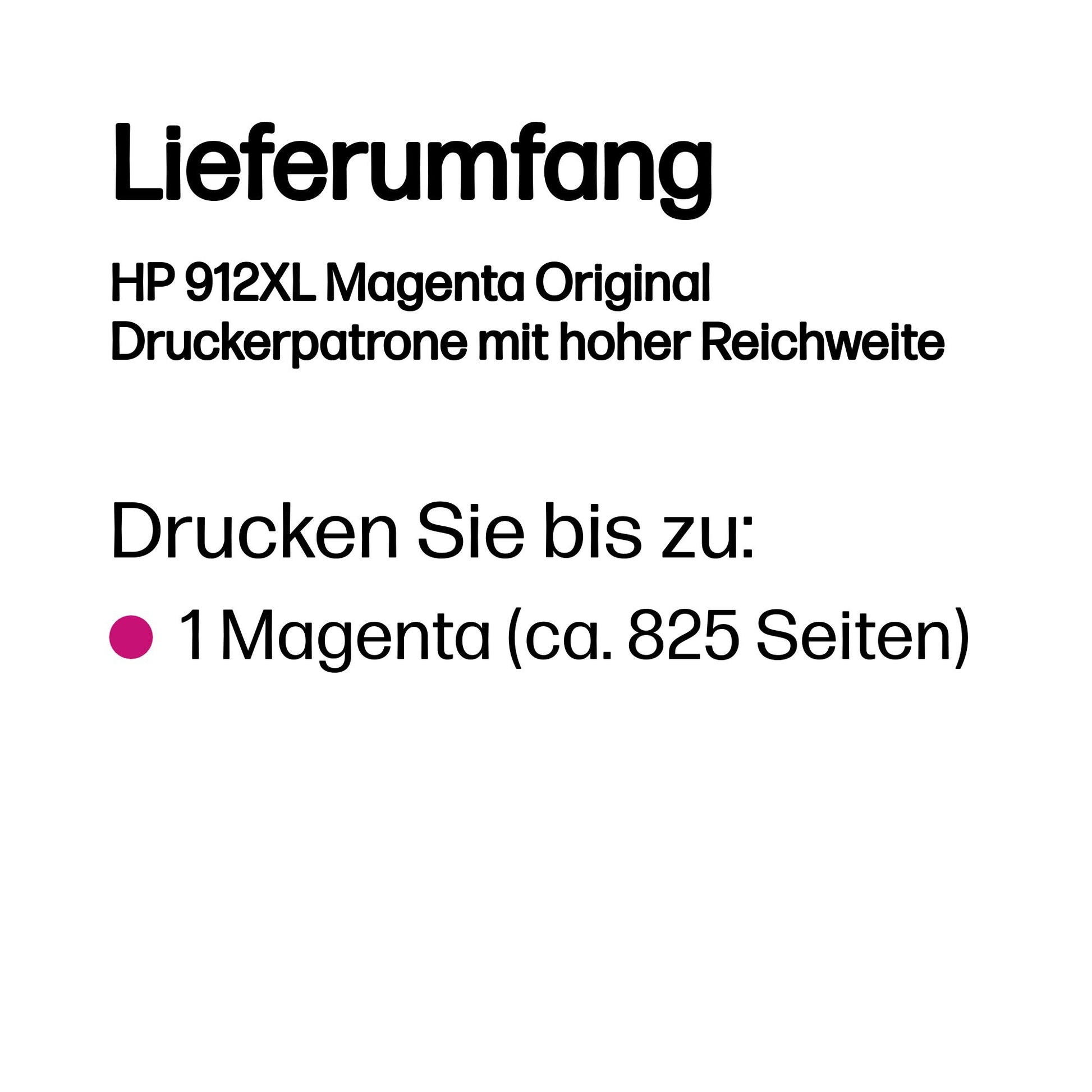 HP Tintenpatrone 912XL, Magenta – für HP-Drucker