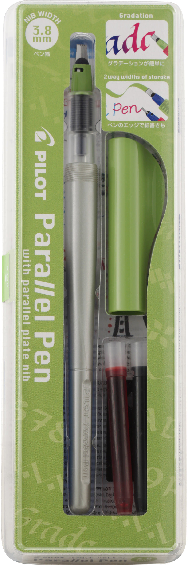Pilot Parallel Pen – Kalligrafie-Füller – 3,8 mm – grün – Edelstahl