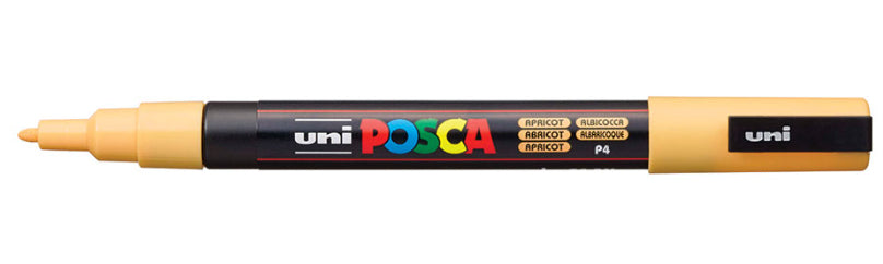 Uni-Ball Kreidemarker – Rund, 0,9–1,3 mm – Aprikose – für dunkles Papier