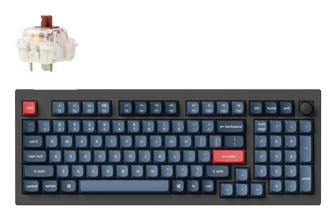 Keychron V5 Max – Tastatur 96% – Mechanisch, Braun – Bluetooth & 2,4 GHz (Empfänger USB‑A/USB‑C) – QWERTZ (CH)