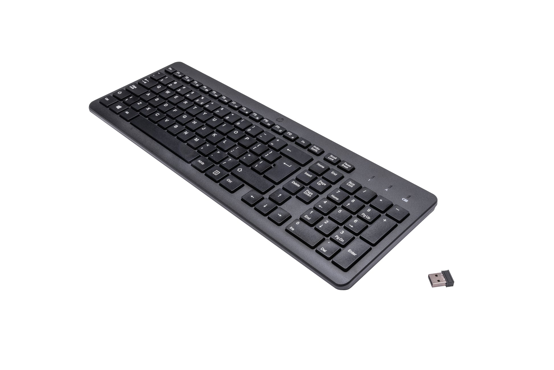 HP 220 – Tastatur – Membran – 2,4 GHz USB-A (Empfänger) – QWERTY – Schwarz