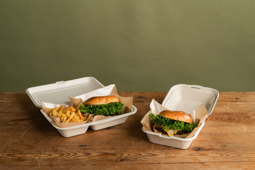 BioPak Take-away-Box, Bagasse (Zuckerrohr) – 248×170×45 mm, braun