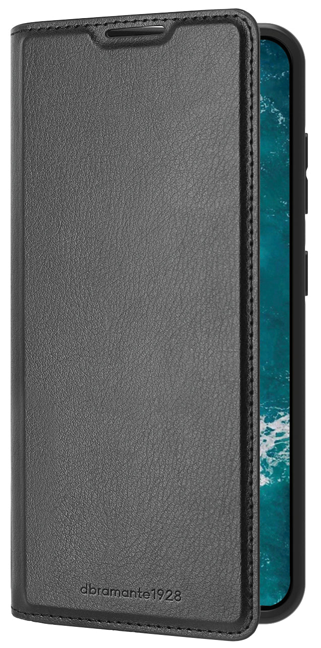 dbramante1928 Oslo Folio – für Samsung Galaxy A55 5G, mit Kartenfach, PU + recycelbarem Kunststoff, schwarz
