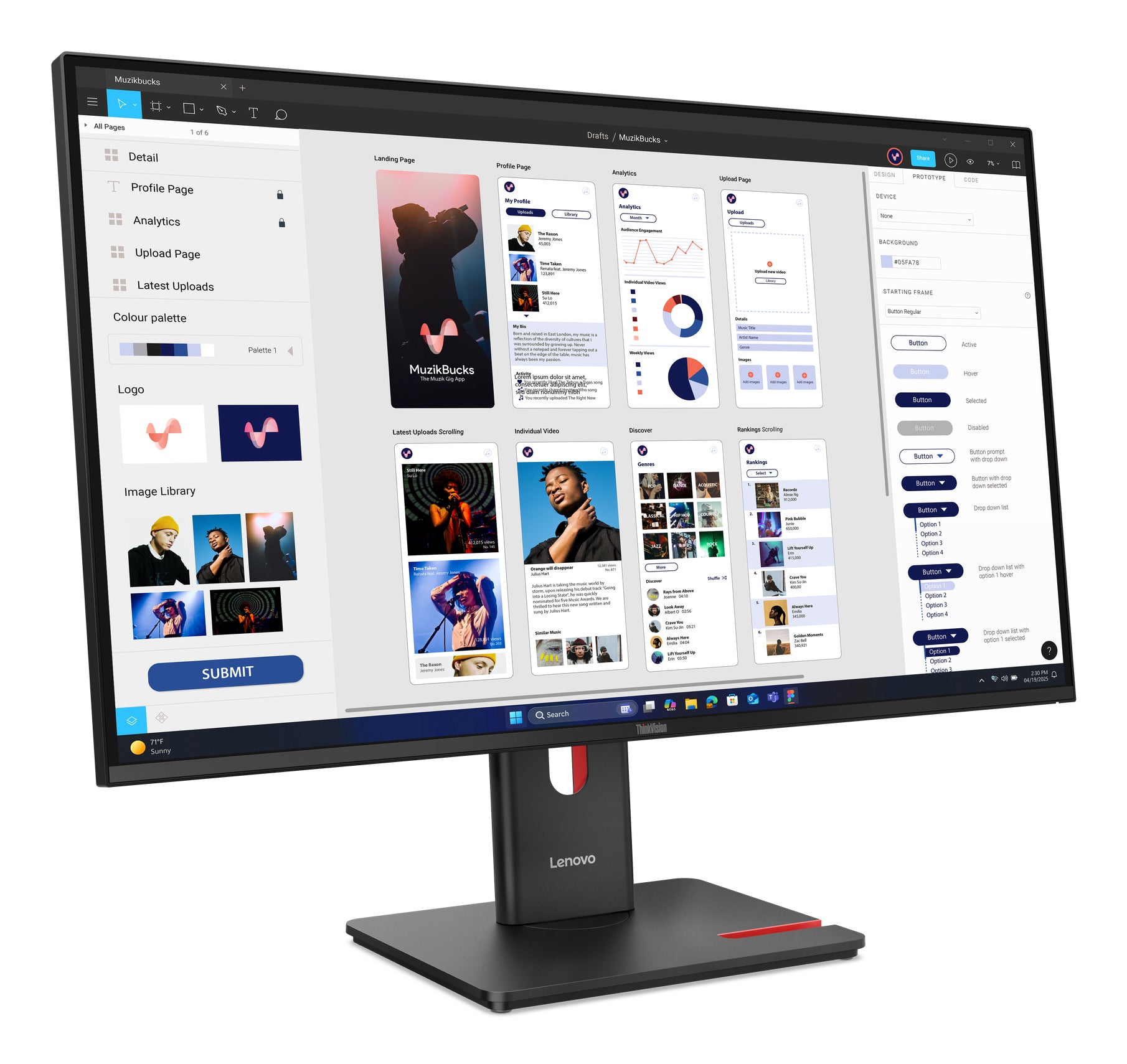 Lenovo ThinkVision T32UD-40 – 31,5", 3840 × 2160 (4K), IPS, USB-C 100 W, LAN, HDR10