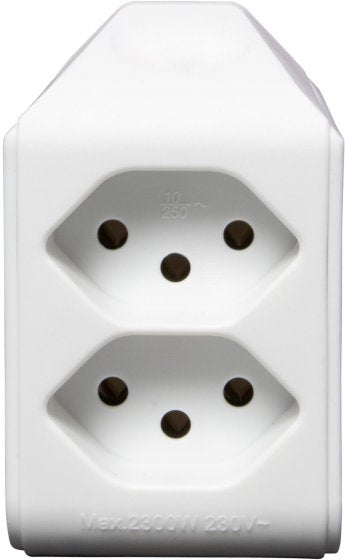 Brennenstuhl Adapterkabel, 2×T13, Eingang T13, drehbar 300°, 80×50×80 mm – Weiss