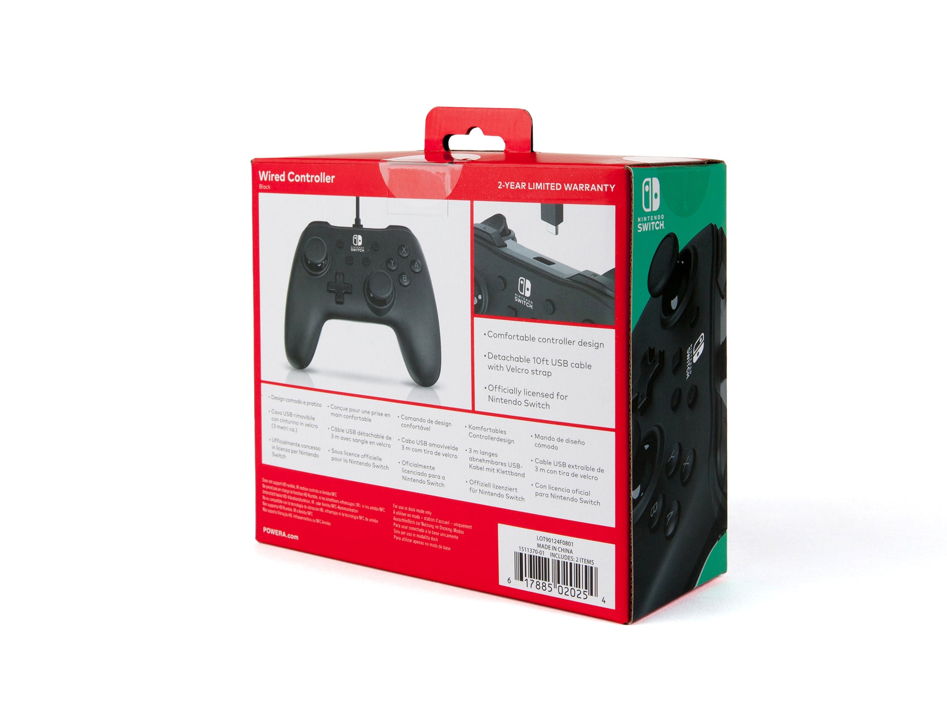 PowerA Wired Controller NSW 151137002 – Gamepad – USB (kabelgebunden, Mikro-USB), programmierbare Tasten, 3 m