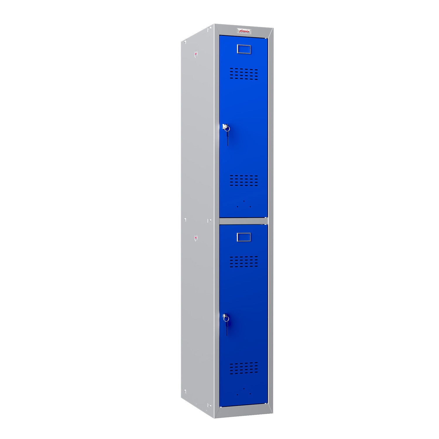 Phoenix Safe Co. PL1230 – Persönliches Schliessfach, 2 Fächer, 300 × 500 × 1830 mm, Blau/Grau, Stahl
