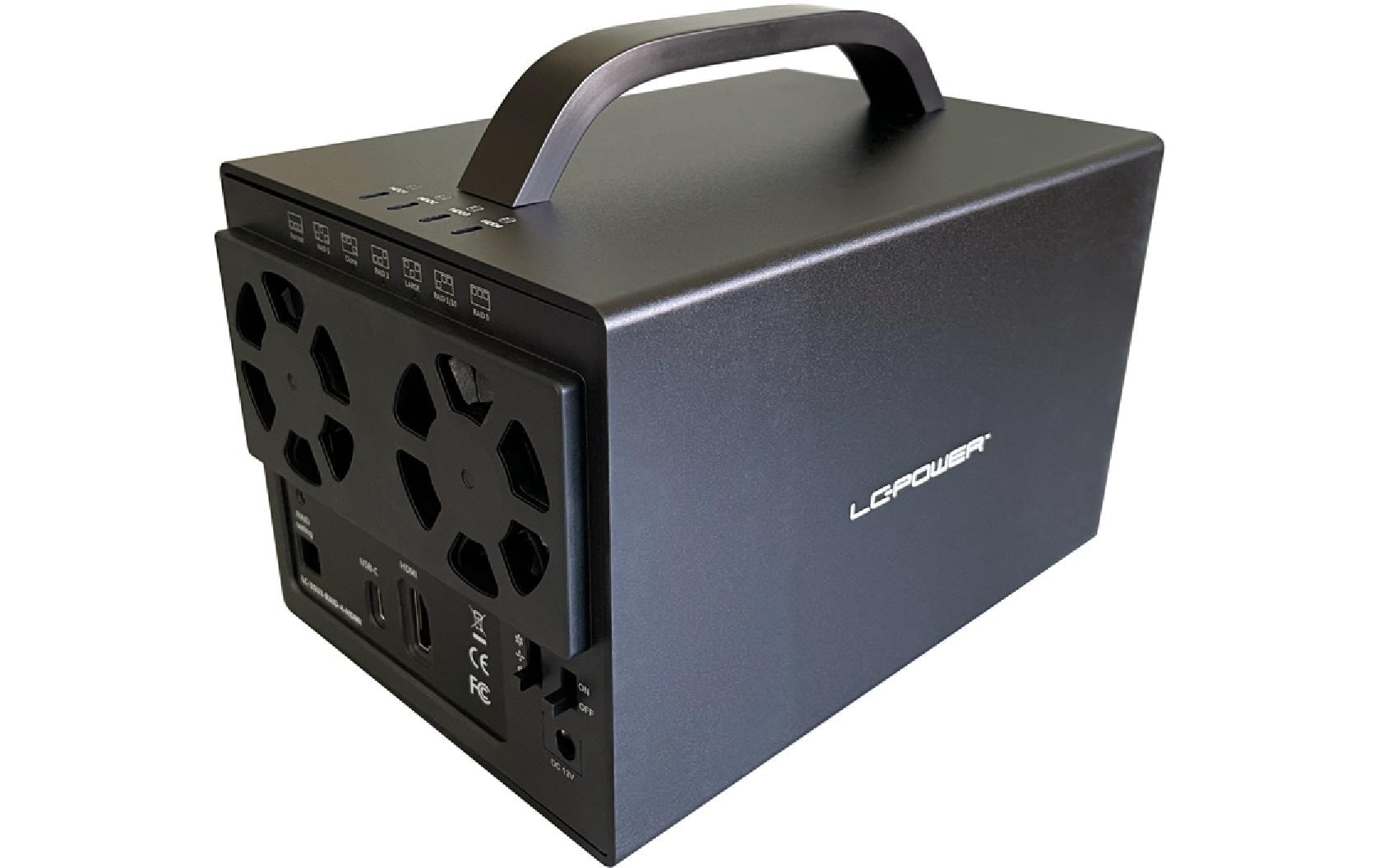LC-Power LC-35U3-RAID-4-HDMI – 4-Bay Desktop HDD-Gehäuse – USB 3,2 Gen 1, für 3,5" HDD, SATA III