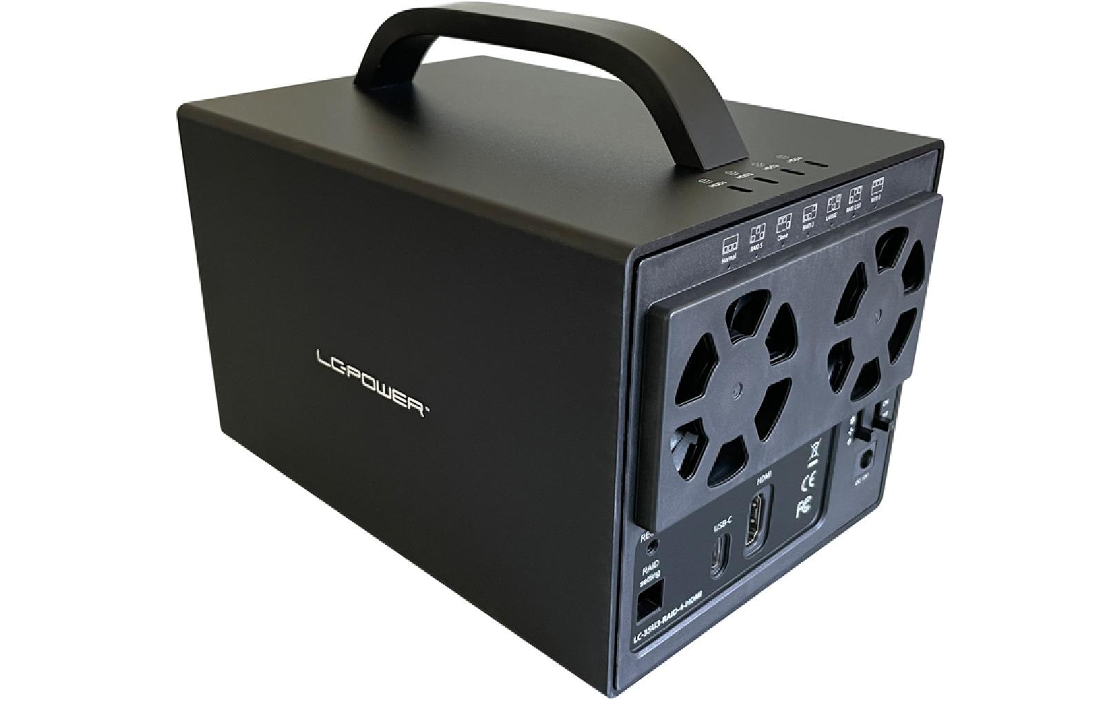 LC-Power LC-35U3-RAID-4-HDMI – 4-Bay Desktop HDD-Gehäuse – USB 3,2 Gen 1, für 3,5" HDD, SATA III