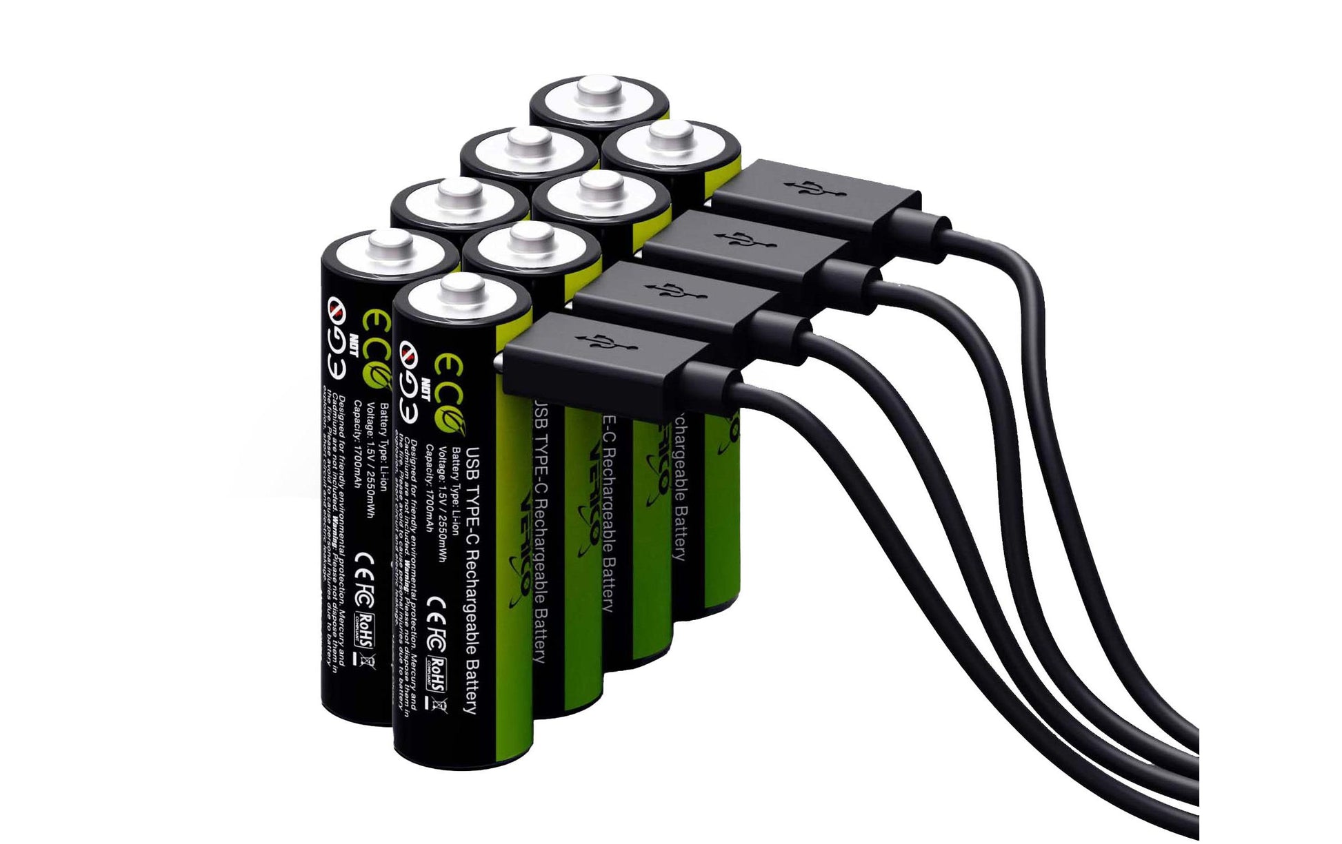 Verico AA Akkus, Nickel-Metallhydrid (NiMH), 1700 mAh, 1,5 V – 8 Stk.