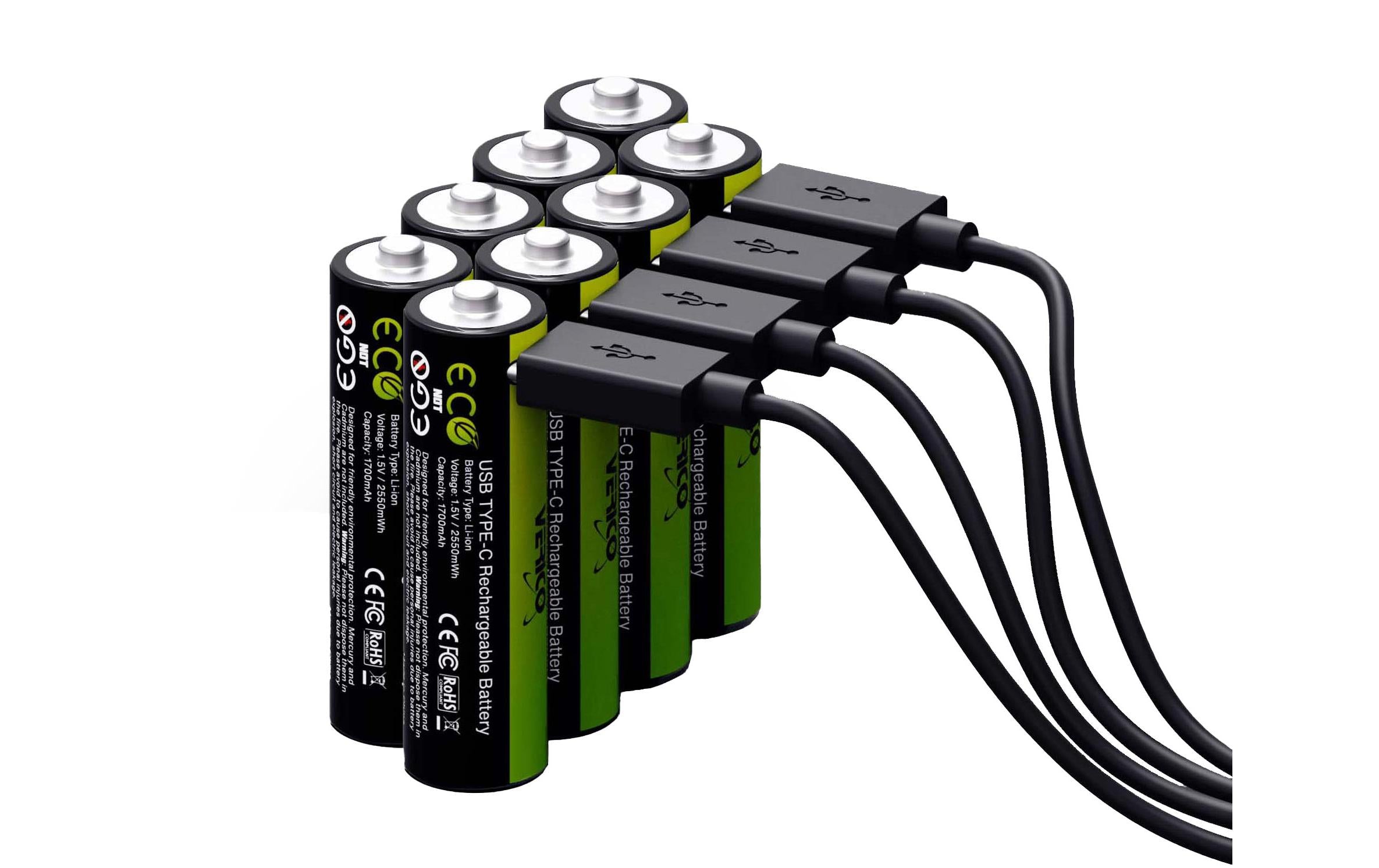 Verico AA Akkus, Nickel-Metallhydrid (NiMH), 1700 mAh, 1,5 V – 8 Stk.