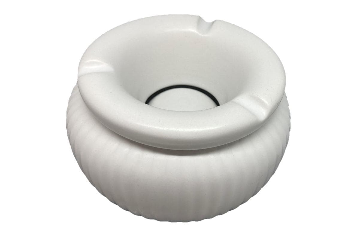 Dameco Aschenbecher – Ø 12,5 × 7,8 cm – Keramik, weiss