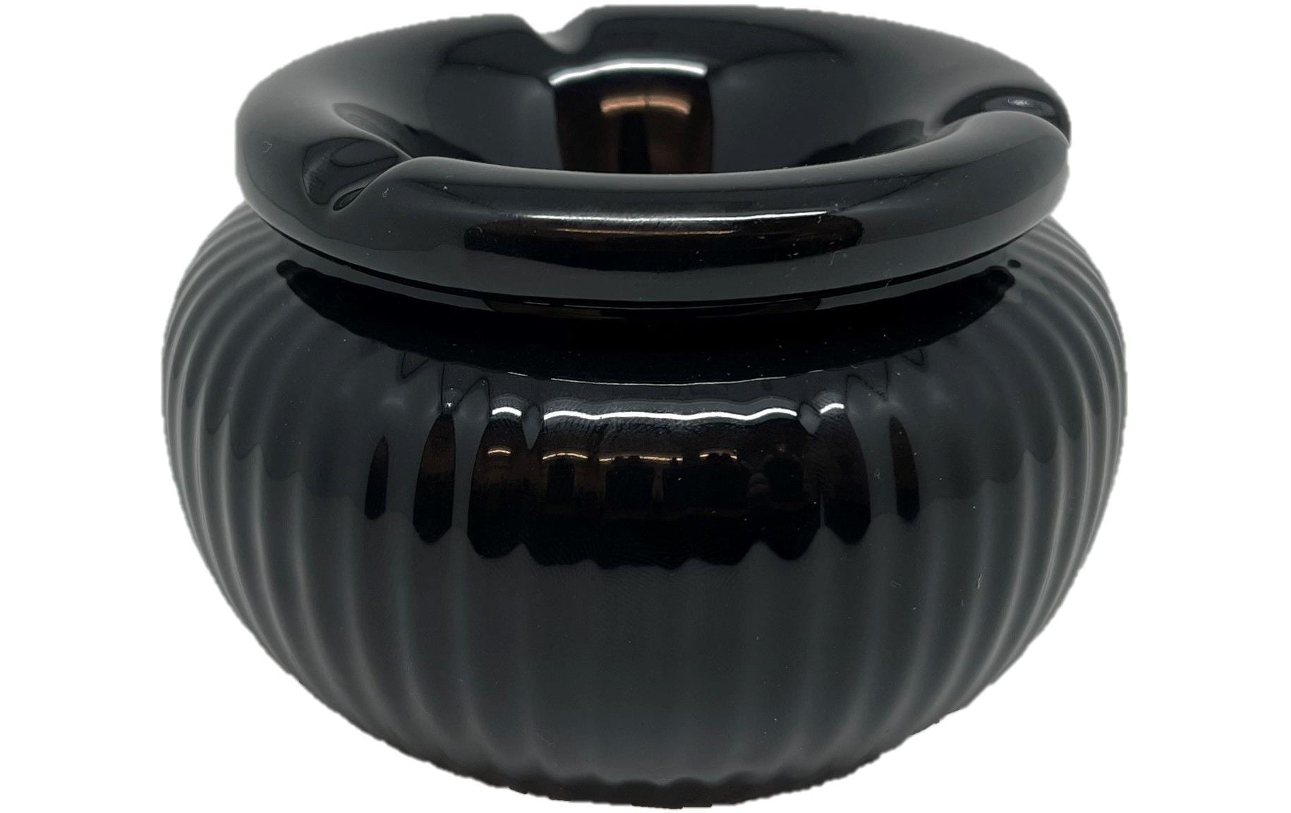 Dameco Aschenbecher (Sturm) – Schwarz – Ø 12,5 cm × 7,8 cm – Keramik – 1 Stk