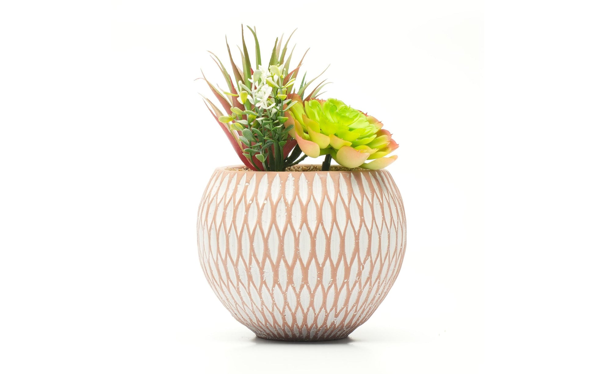 Dameco Künstliche Topfpflanze – Ø 15 × 22 cm – Beton, Grün