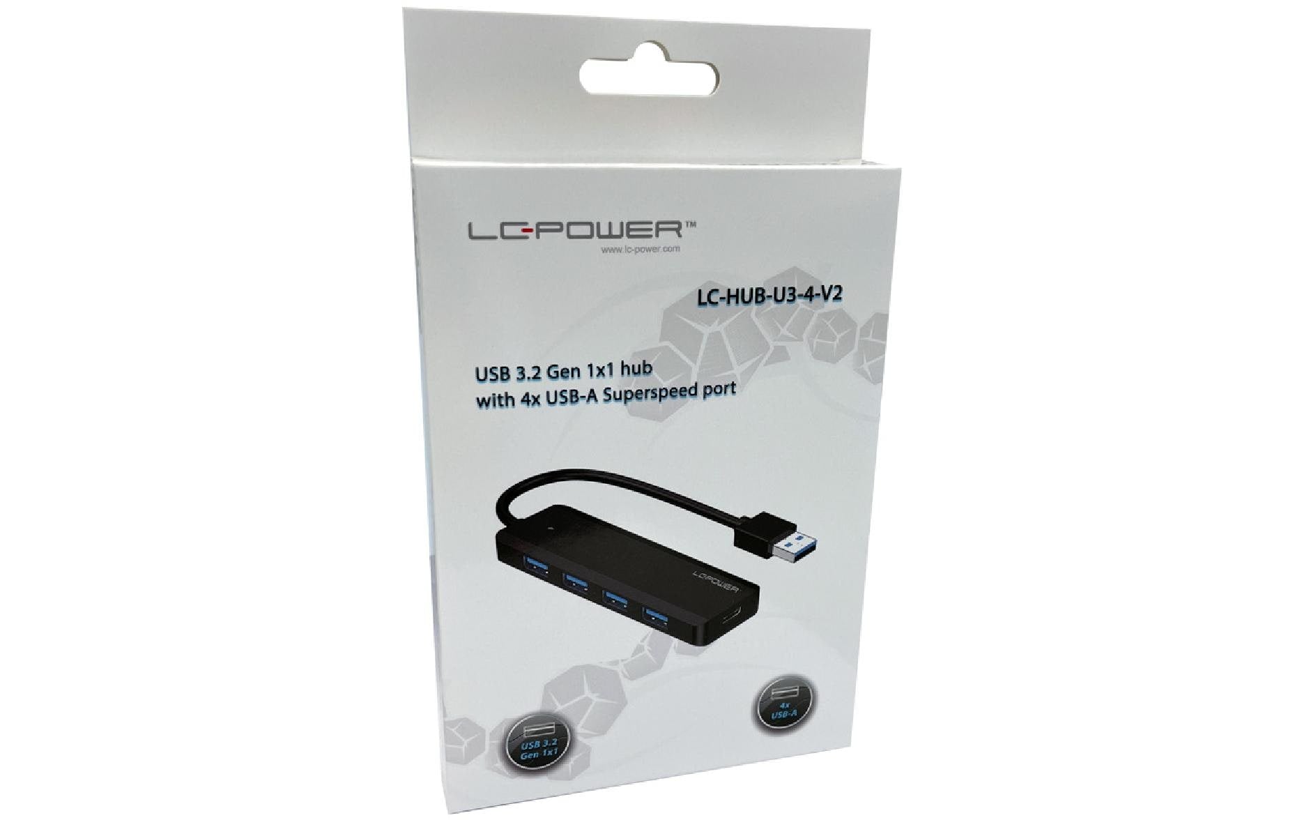 LC-Power LC-HUB-U3-4-V2 USB-Hub – USB-A, 4× USB-A, 1× USB-C
