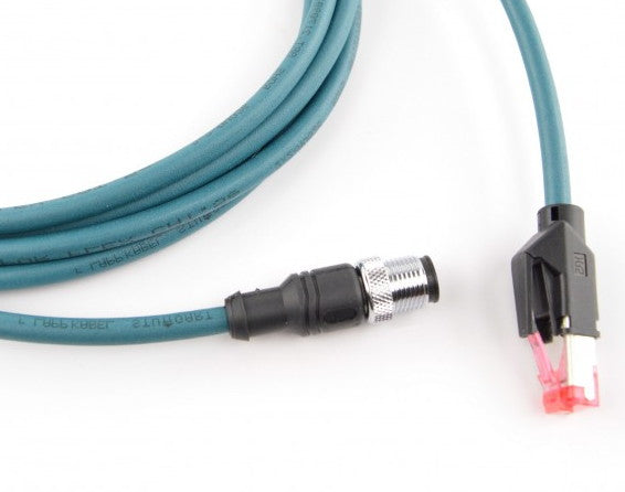 Datalogic CAB-ETH-M05 Ethernetkabel – 5 m, RJ45–M12, Blau, IP67