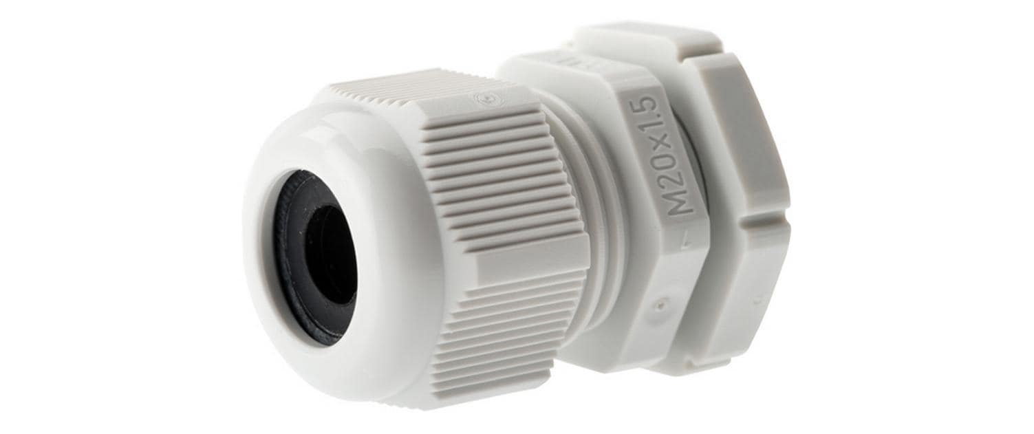 Axis Kabelverschraubung M20×1,5, Ø 20 mm, Kunststoff, 5er-Pack – für AXIS C1310-E, AXIS A9188-VE – weiss