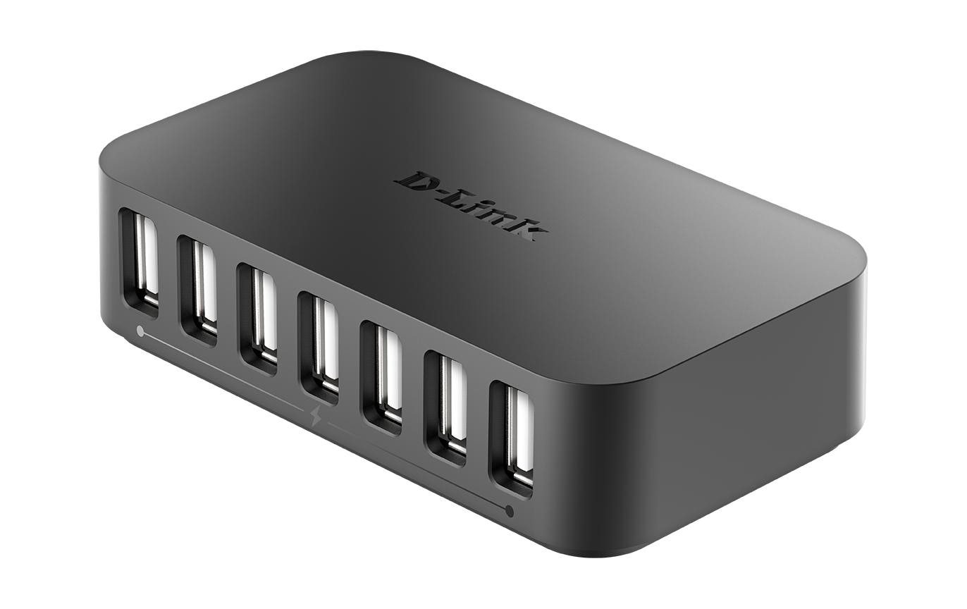 D-Link DUB-H7 USB-Hub – USB 2.0, 7× USB-A, für Windows/Mac/Linux