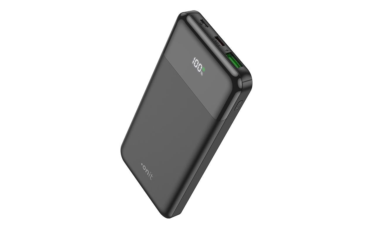 ONIT Powerbank 10'000 mAh – 20 W PD, 1× USB-C, 1× USB-A, schwarz