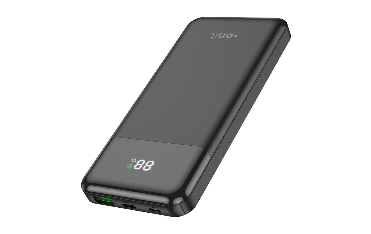 ONIT Powerbank 10'000 mAh – 20 W PD, 1× USB-C, 1× USB-A, schwarz
