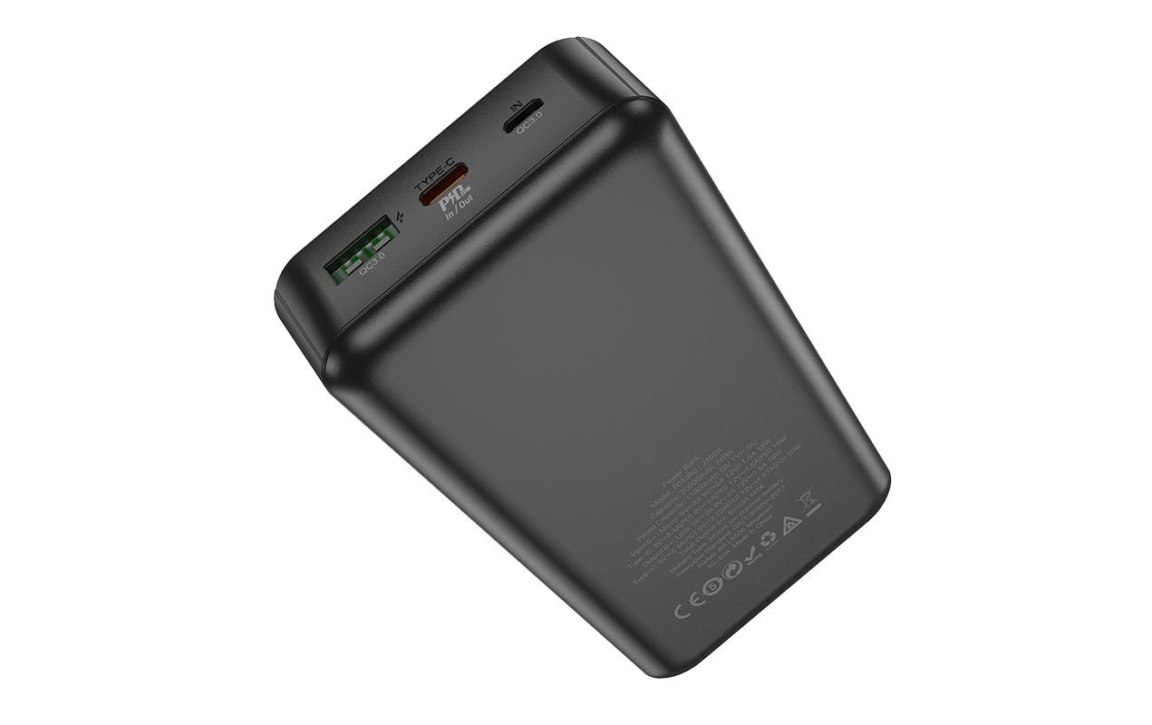 ONIT Powerbank 20'000 mAh – 20 W PD, 1× USB-C, 1× USB-A, schwarz