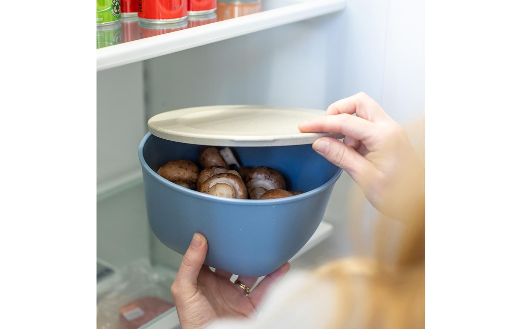 Koziol Connect – Vorratsdose 2 l, Ø 21 × 10,5 cm, Biokunststoff, Blau